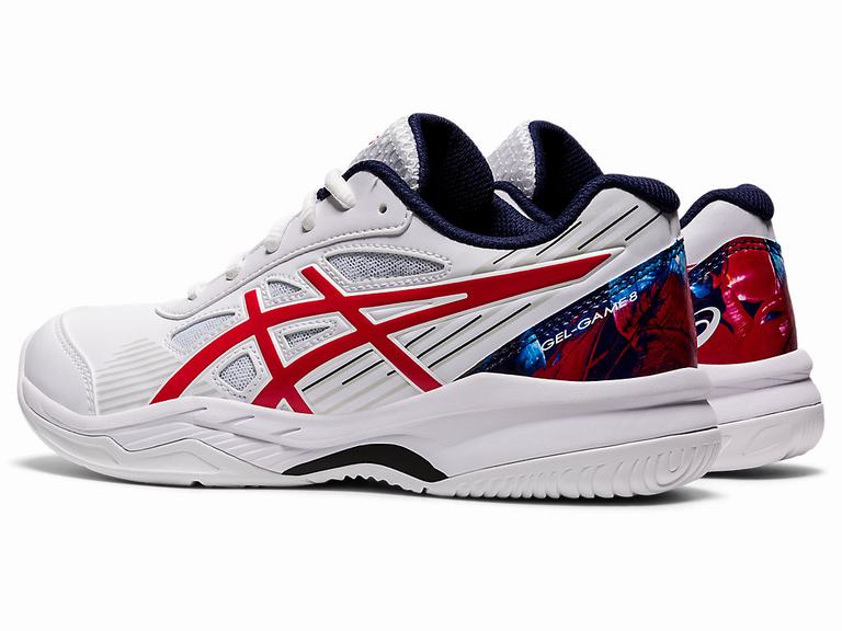 Zapatillas Deporte Asics GEL-GAME 8 GRADE SCHOOL L.E. Niños Blancas Rojas | CO-648517