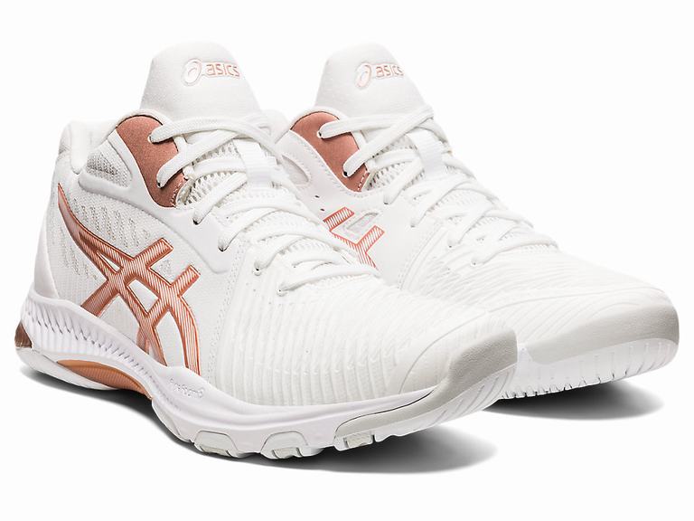 Zapatillas de Voleibol Asics NETBURNER BALLISTIC FF MT 2 Mujer Blancas Rosas Doradas | CO-751024