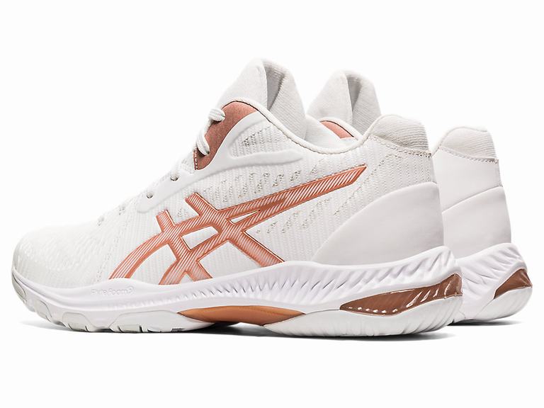 Zapatillas de Voleibol Asics NETBURNER BALLISTIC FF MT 2 Mujer Blancas Rosas Doradas | CO-751024